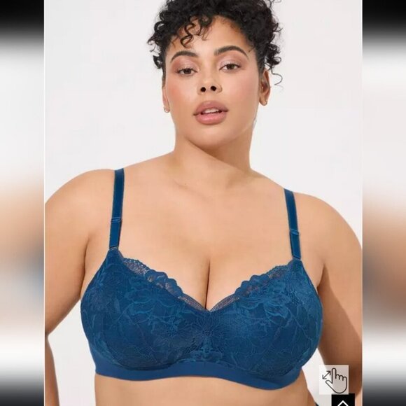 NWT TORRID | Dream Wirefree Bra Teal Blue Green Sz 46DD - Picture 1 of 7